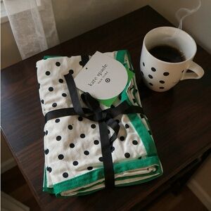 Kate Spade New York Polka Dot Dinner Napkins – Set of 4 (18” x 18”) 100% Cotton